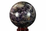 Polished Chevron Amethyst Sphere - Morocco #157621-1